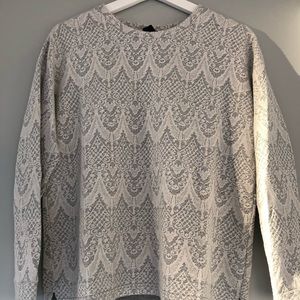 thin grey sweatshirt with lace